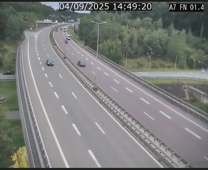 <h2>Caméra autoroute Luxembourg A7 - Tunnel Stafelter - direction Echangeur Grünewald</h2>