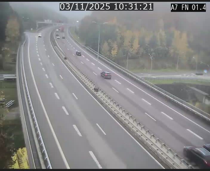 <h2>Caméra autoroute Luxembourg A7 - Tunnel Stafelter - direction Echangeur Grünewald</h2>