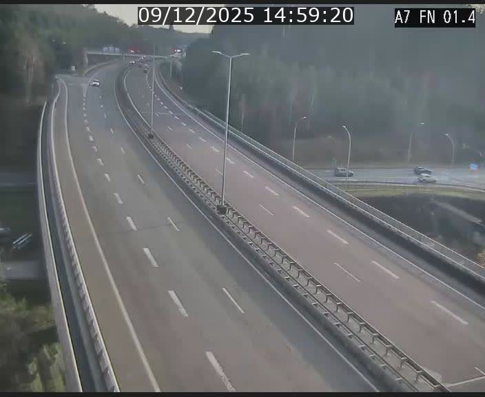 Caméra autoroute Luxembourg A7 - Tunnel Stafelter - direction Echangeur Grünewald