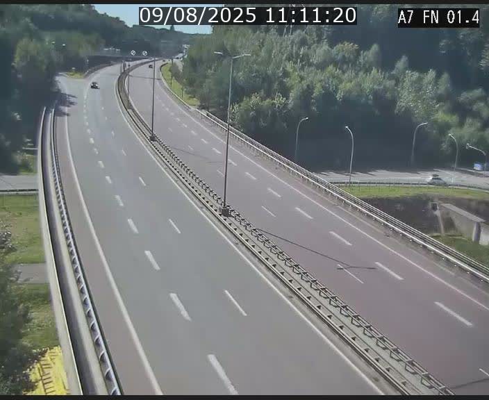 <h2>Caméra autoroute Luxembourg A7 - Tunnel Stafelter - direction Echangeur Grünewald</h2>