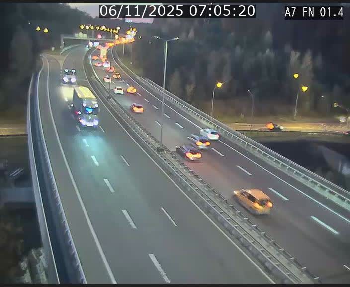 <h2>Caméra autoroute Luxembourg A7 - Tunnel Stafelter - direction Echangeur Grünewald</h2>