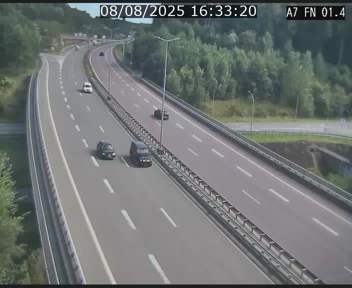 <h2>Caméra autoroute Luxembourg A7 - Tunnel Stafelter - direction Echangeur Grünewald</h2>