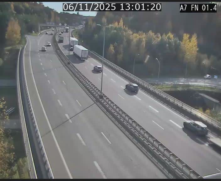 <h2>Caméra autoroute Luxembourg A7 - Tunnel Stafelter - direction Echangeur Grünewald</h2>
