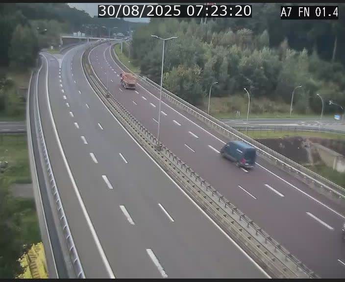 <h2>Caméra autoroute Luxembourg A7 - Tunnel Stafelter - direction Echangeur Grünewald</h2>