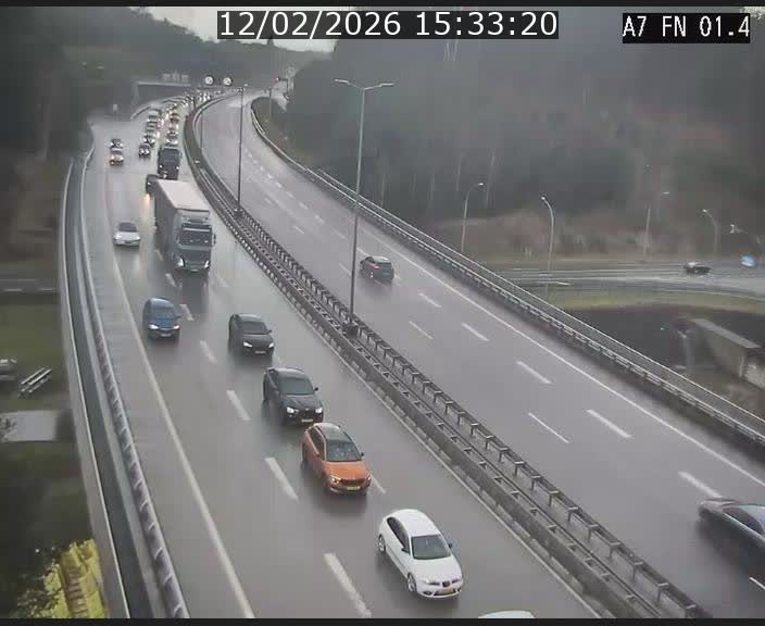 <h2>Caméra autoroute Luxembourg A7 - Tunnel Stafelter - direction Echangeur Grünewald</h2>