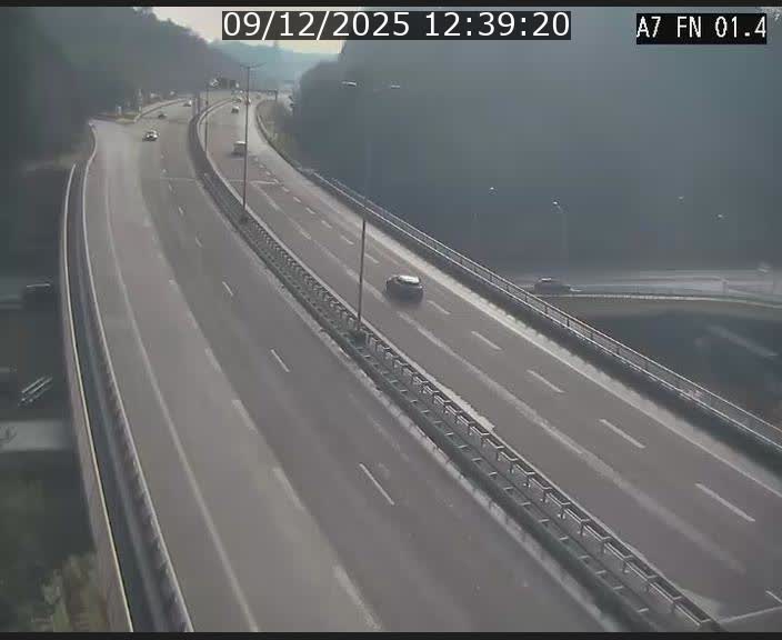 Caméra autoroute Luxembourg A7 - Tunnel Stafelter - direction Echangeur Grünewald