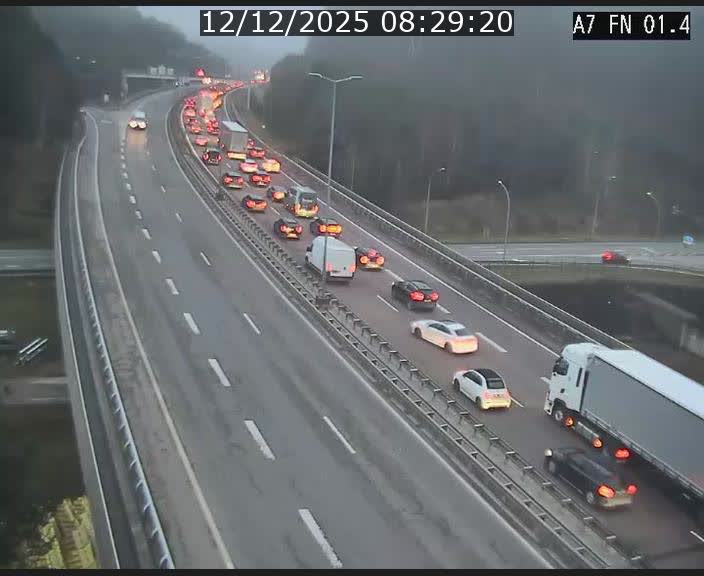 Caméra autoroute Luxembourg A7 - Tunnel Stafelter - direction Echangeur Grünewald