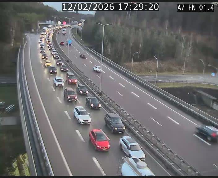 <h2>Caméra autoroute Luxembourg A7 - Tunnel Stafelter - direction Echangeur Grünewald</h2>