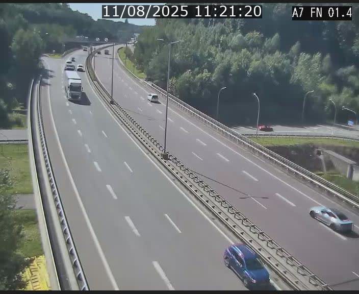 <h2>Caméra autoroute Luxembourg A7 - Tunnel Stafelter - direction Echangeur Grünewald</h2>