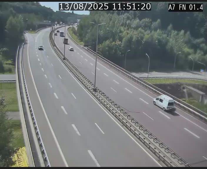 Caméra autoroute Luxembourg A7 - Tunnel Stafelter - direction Echangeur Grünewald
