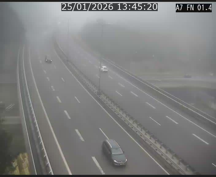 Caméra autoroute Luxembourg A7 - Tunnel Stafelter - direction Echangeur Grünewald