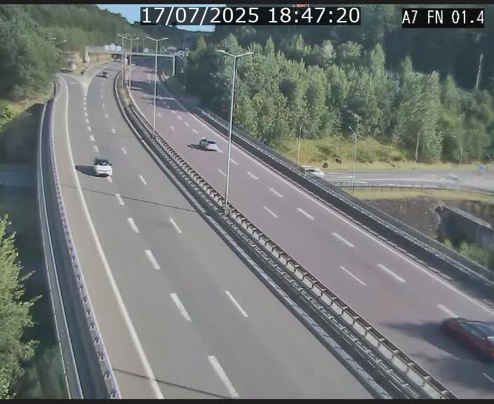 Caméra autoroute Luxembourg A7 - Tunnel Stafelter - direction Echangeur Grünewald