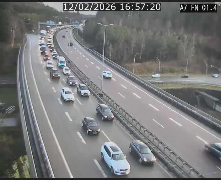 <h2>Caméra autoroute Luxembourg A7 - Tunnel Stafelter - direction Echangeur Grünewald</h2>