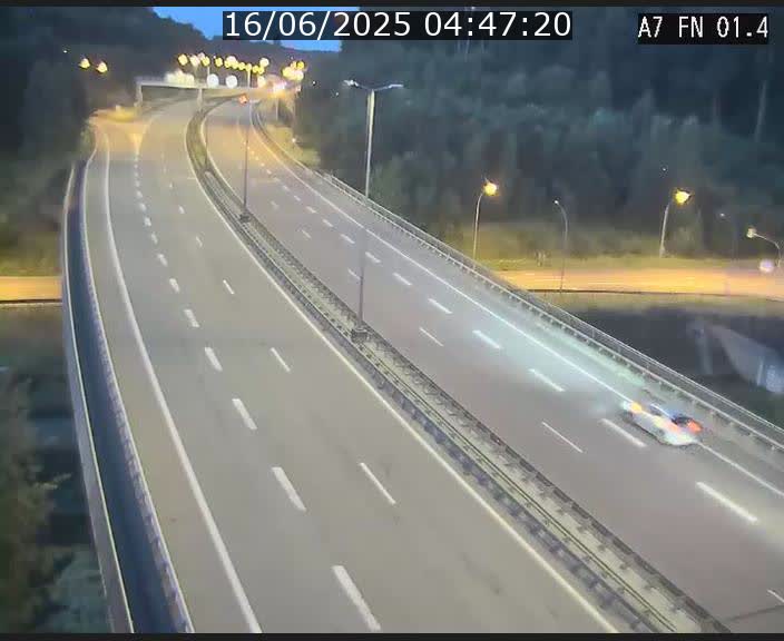 Caméra autoroute Luxembourg A7 - Tunnel Stafelter - direction Echangeur Grünewald