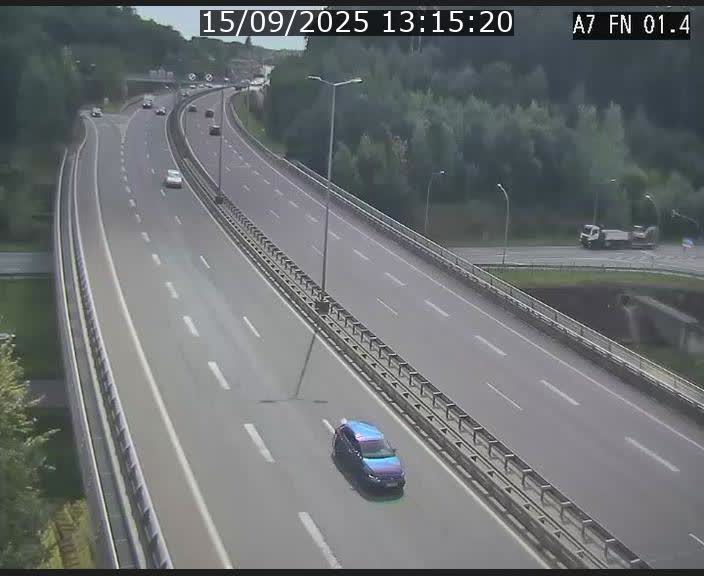 <h2>Caméra autoroute Luxembourg A7 - Tunnel Stafelter - direction Echangeur Grünewald</h2>