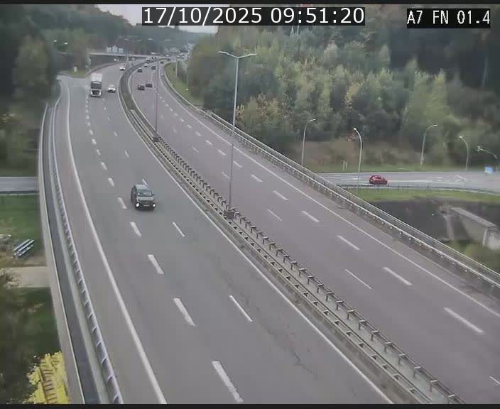 <h2>Caméra autoroute Luxembourg A7 - Tunnel Stafelter - direction Echangeur Grünewald</h2>
