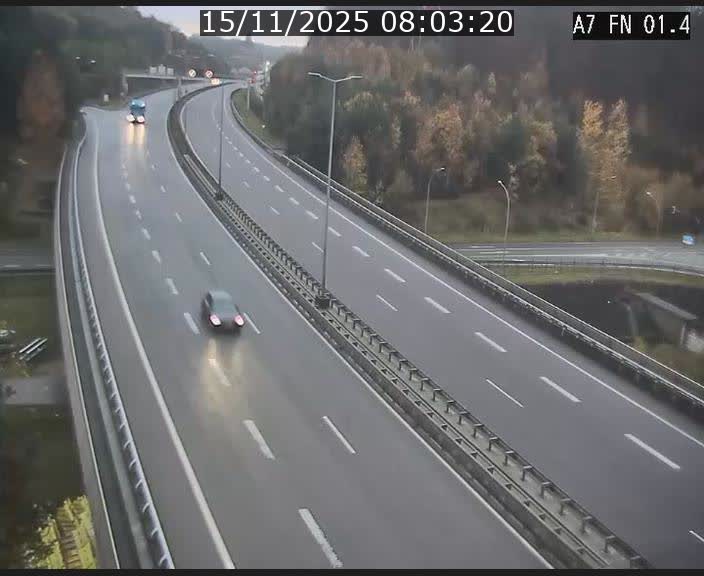 Caméra autoroute Luxembourg A7 - Tunnel Stafelter - direction Echangeur Grünewald
