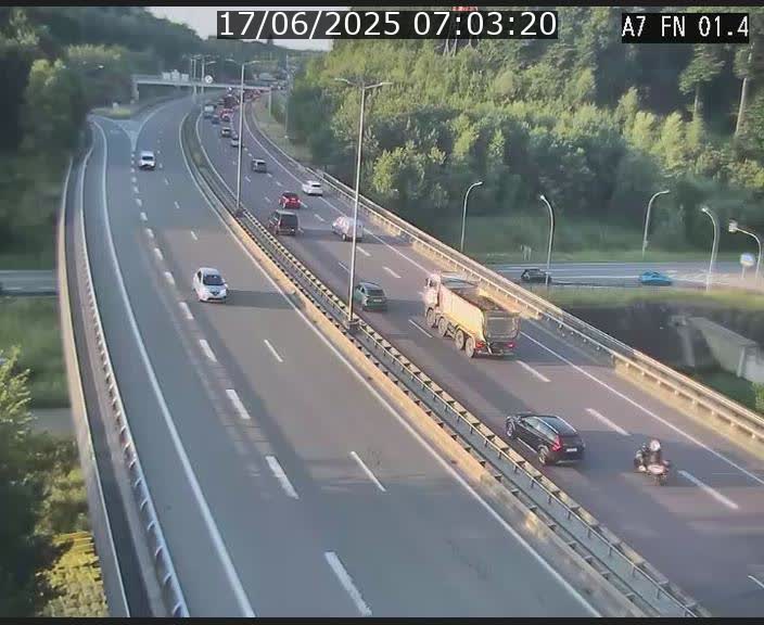 Caméra autoroute Luxembourg A7 - Tunnel Stafelter - direction Echangeur Grünewald