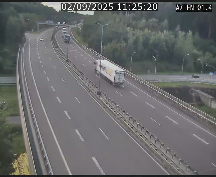 <h2>Caméra autoroute Luxembourg A7 - Tunnel Stafelter - direction Echangeur Grünewald</h2>