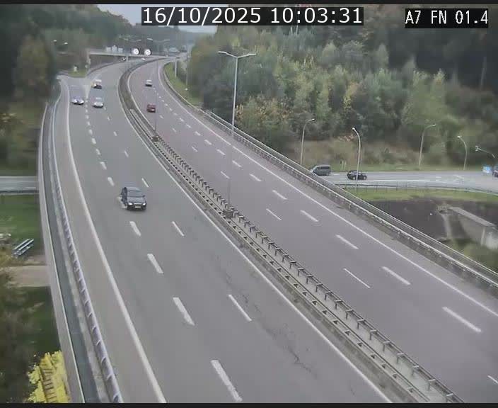 <h2>Caméra autoroute Luxembourg A7 - Tunnel Stafelter - direction Echangeur Grünewald</h2>