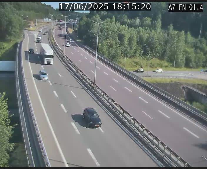 <h2>Caméra autoroute Luxembourg A7 - Tunnel Stafelter - direction Echangeur Grünewald</h2>