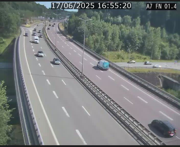 Caméra autoroute Luxembourg A7 - Tunnel Stafelter - direction Echangeur Grünewald