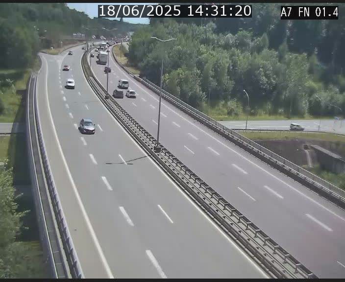 <h2>Caméra autoroute Luxembourg A7 - Tunnel Stafelter - direction Echangeur Grünewald</h2>
