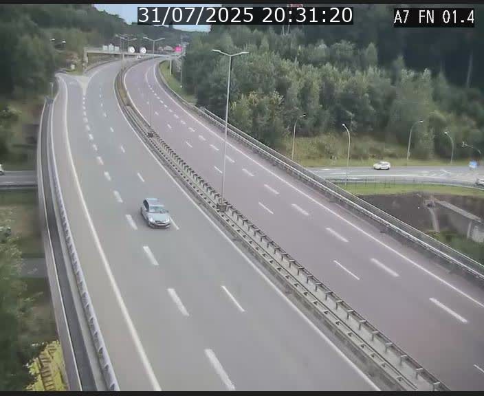 <h2>Caméra autoroute Luxembourg A7 - Tunnel Stafelter - direction Echangeur Grünewald</h2>