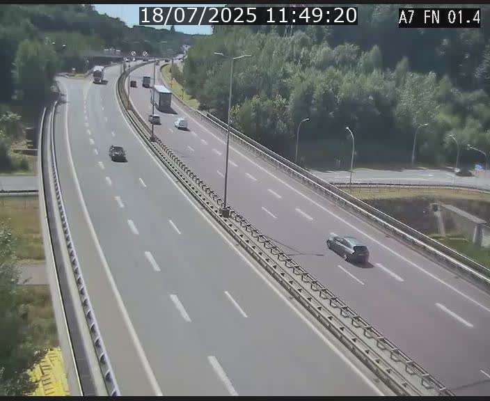 <h2>Caméra autoroute Luxembourg A7 - Tunnel Stafelter - direction Echangeur Grünewald</h2>