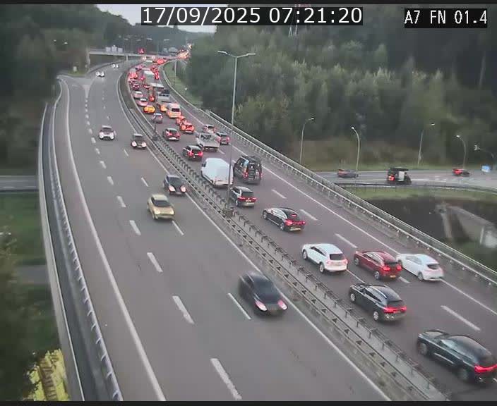 Caméra autoroute Luxembourg A7 - Tunnel Stafelter - direction Echangeur Grünewald