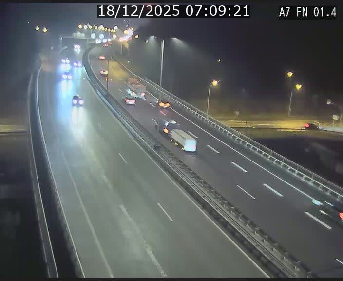Caméra autoroute Luxembourg A7 - Tunnel Stafelter - direction Echangeur Grünewald