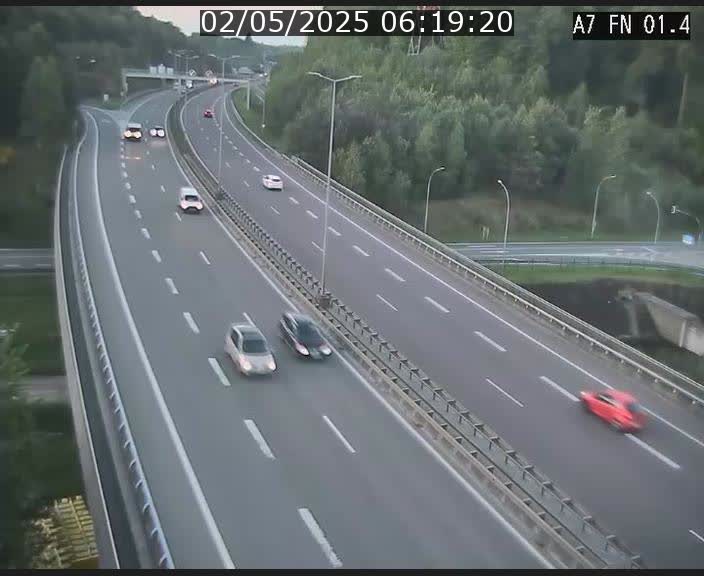Caméra autoroute Luxembourg A7 - Tunnel Stafelter - direction Echangeur Grünewald