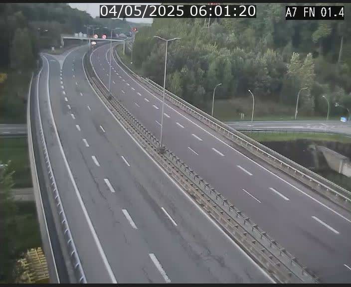 Caméra autoroute Luxembourg A7 - Tunnel Stafelter - direction Echangeur Grünewald