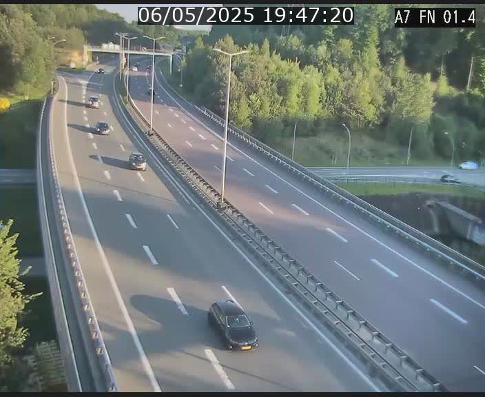 Caméra autoroute Luxembourg A7 - Tunnel Stafelter - direction Echangeur Grünewald