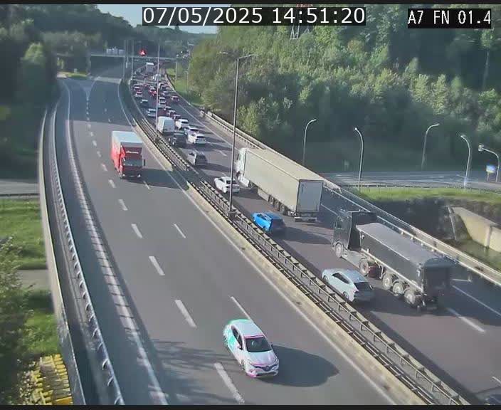 Caméra autoroute Luxembourg A7 - Tunnel Stafelter - direction Echangeur Grünewald