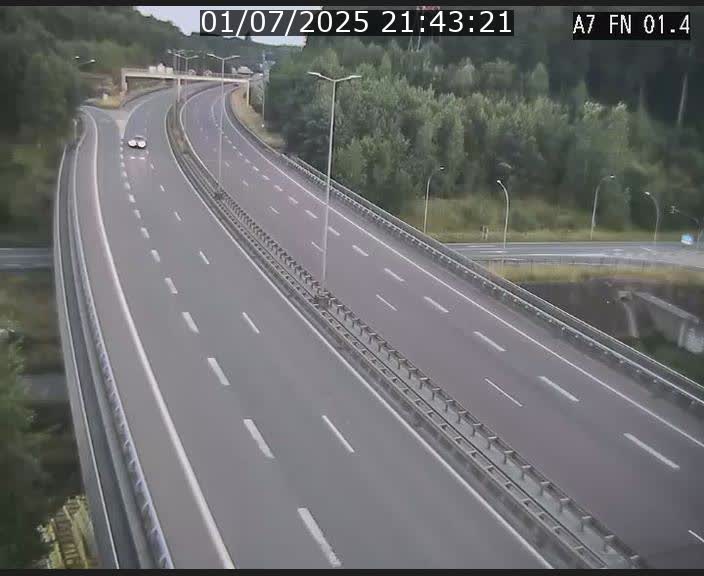 Caméra autoroute Luxembourg A7 - Tunnel Stafelter - direction Echangeur Grünewald