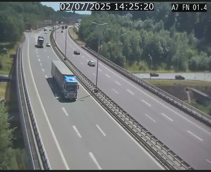 Caméra autoroute Luxembourg A7 - Tunnel Stafelter - direction Echangeur Grünewald