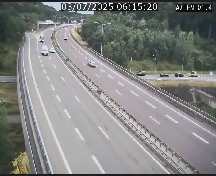 Caméra autoroute Luxembourg A7 - Tunnel Stafelter - direction Echangeur Grünewald
