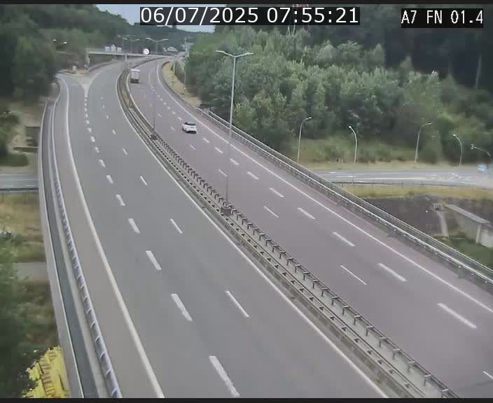 Caméra autoroute Luxembourg A7 - Tunnel Stafelter - direction Echangeur Grünewald