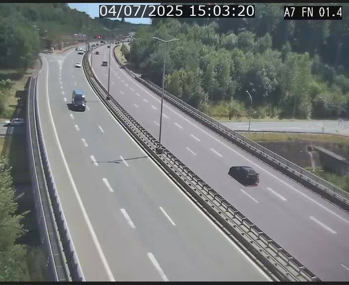 Caméra autoroute Luxembourg A7 - Tunnel Stafelter - direction Echangeur Grünewald