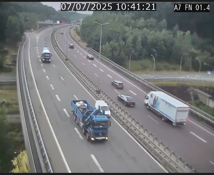 Caméra autoroute Luxembourg A7 - Tunnel Stafelter - direction Echangeur Grünewald