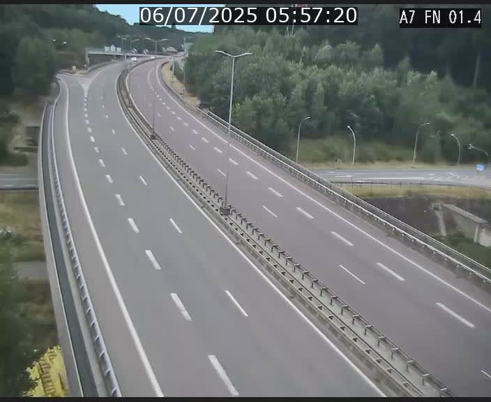 Caméra autoroute Luxembourg A7 - Tunnel Stafelter - direction Echangeur Grünewald