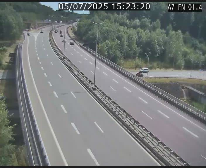 Caméra autoroute Luxembourg A7 - Tunnel Stafelter - direction Echangeur Grünewald