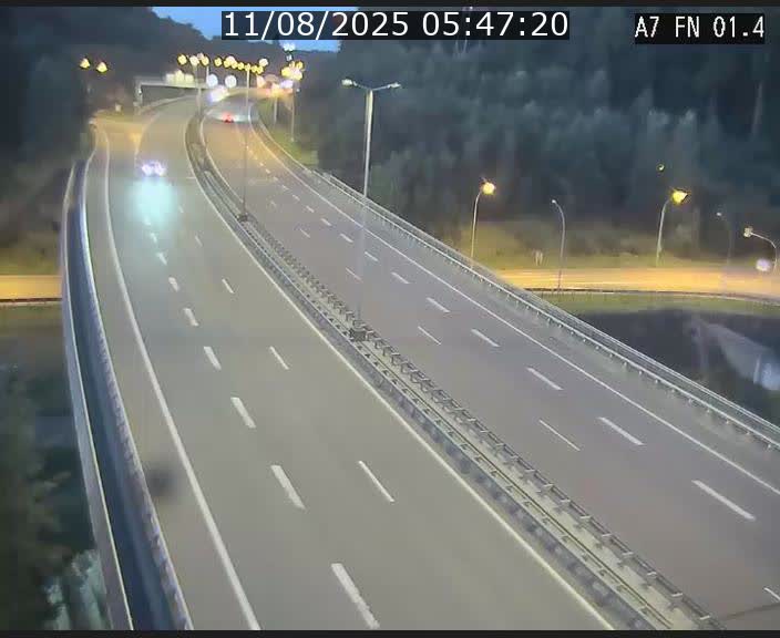 Caméra autoroute Luxembourg A7 - Tunnel Stafelter - direction Echangeur Grünewald