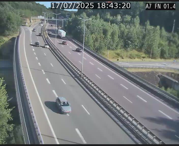 Caméra autoroute Luxembourg A7 - Tunnel Stafelter - direction Echangeur Grünewald