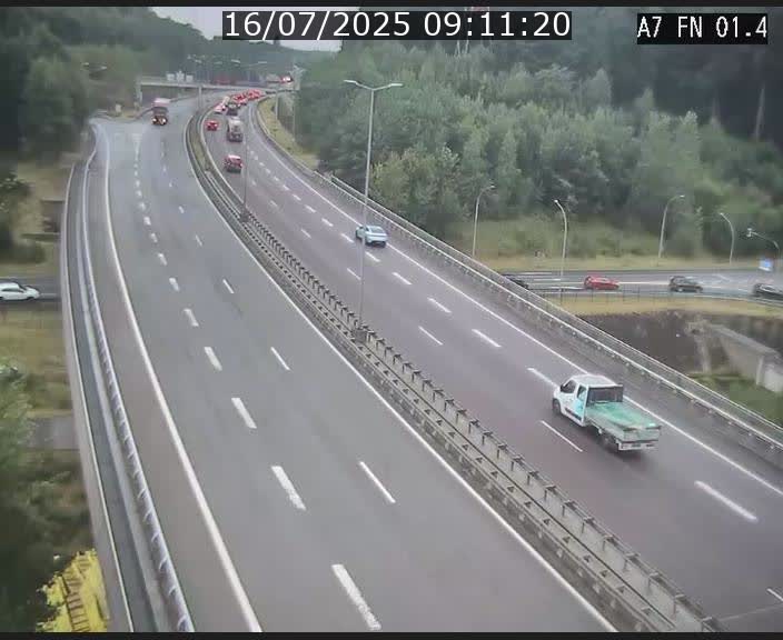Caméra autoroute Luxembourg A7 - Tunnel Stafelter - direction Echangeur Grünewald