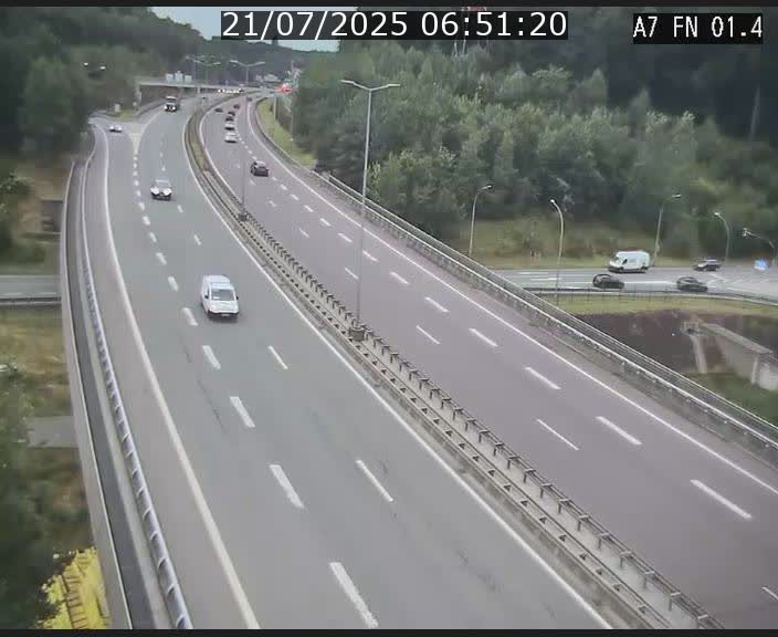 Caméra autoroute Luxembourg A7 - Tunnel Stafelter - direction Echangeur Grünewald