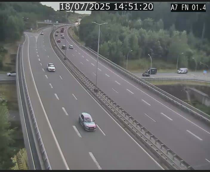 Caméra autoroute Luxembourg A7 - Tunnel Stafelter - direction Echangeur Grünewald