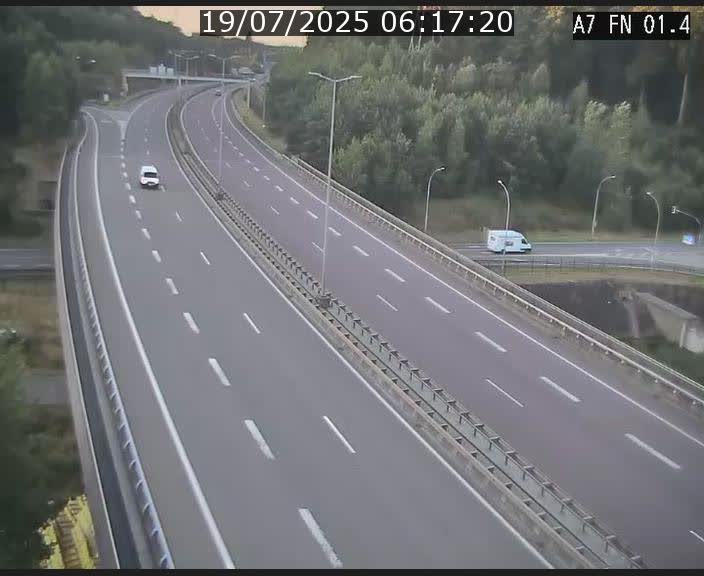 Caméra autoroute Luxembourg A7 - Tunnel Stafelter - direction Echangeur Grünewald