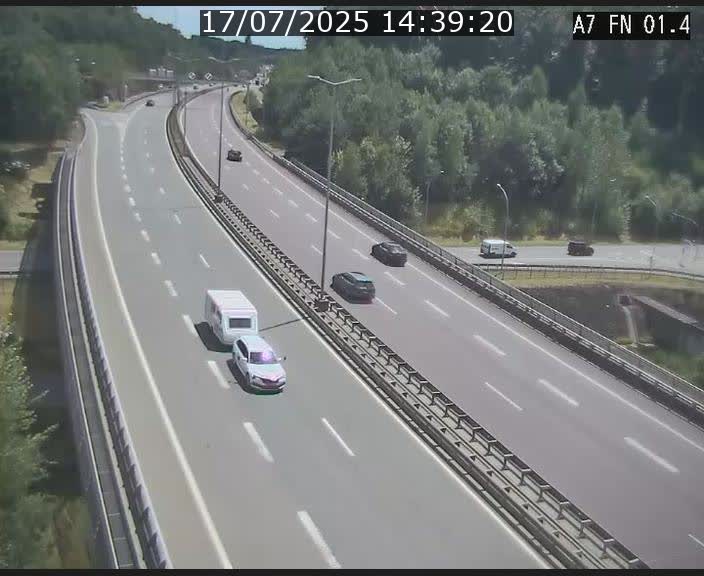 Caméra autoroute Luxembourg A7 - Tunnel Stafelter - direction Echangeur Grünewald
